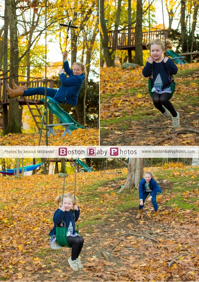 fall leaves family photoshoot